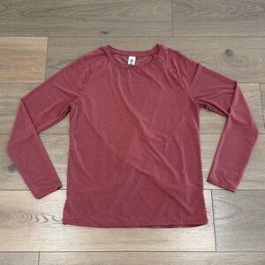 SENITA ATHLETICS Mauve Pink Long Sleeve Wrap Open Mesh Back Active Top‎ Size M